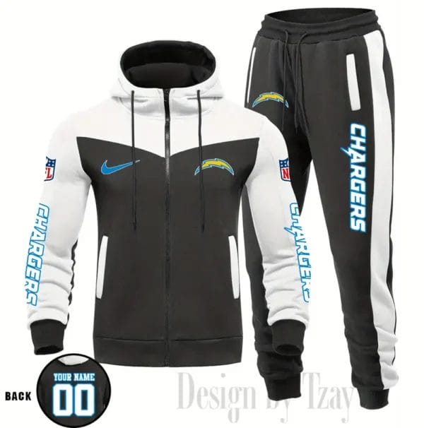 Los Angeles Chargers Customized Drawstring Hooded Tracksuit AMCCLG000882 - Image 2