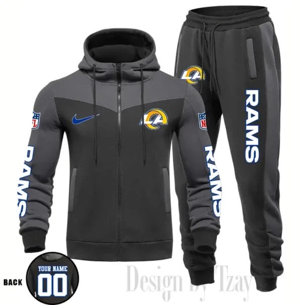 Los Angeles Rams Customized Drawstring Hooded Tracksuit AMCCLG000885 - Image 2
