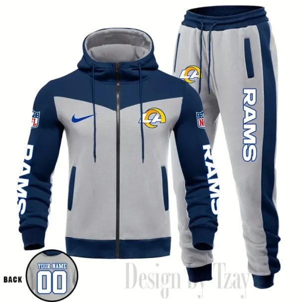 Los Angeles Rams Customized Drawstring Hooded Tracksuit AMCCLG000885 - Image 4