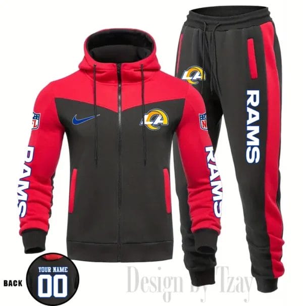 Los Angeles Rams Customized Drawstring Hooded Tracksuit AMCCLG000885 - Image 5