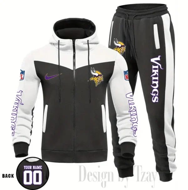 Minnesota Vikings Customized Drawstring Hooded Tracksuit AMCCLG000891 - Image 3