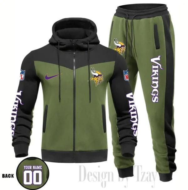 Minnesota Vikings Customized Drawstring Hooded Tracksuit AMCCLG000891 - Image 5