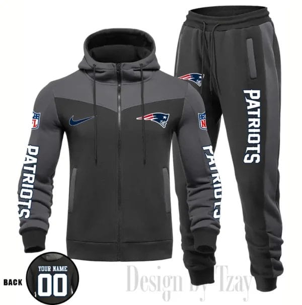 New England Patriots Customized Drawstring Hooded Tracksuit AMCCLG000894 - Image 3