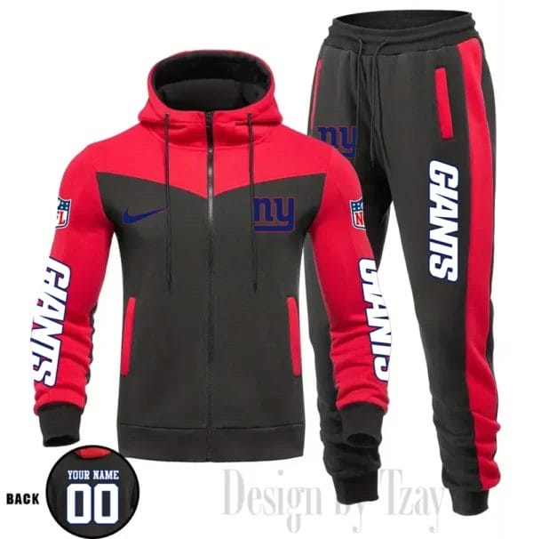 New York Giants Customized Drawstring Hooded Tracksuit AMCCLG000900 - Image 2