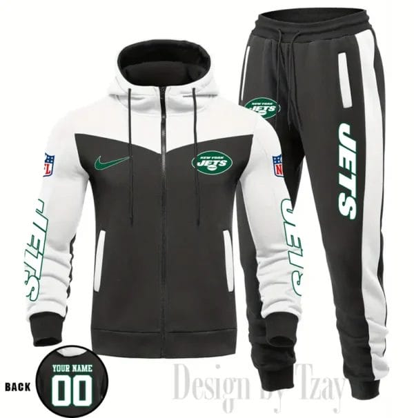 New York Jets Customized Drawstring Hooded Tracksuit AMCCLG000903 - Image 2