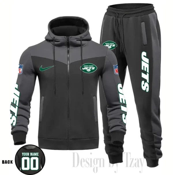New York Jets Customized Drawstring Hooded Tracksuit AMCCLG000903 - Image 3