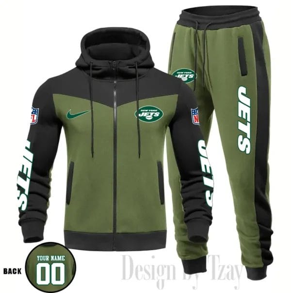 New York Jets Customized Drawstring Hooded Tracksuit AMCCLG000903 - Image 4