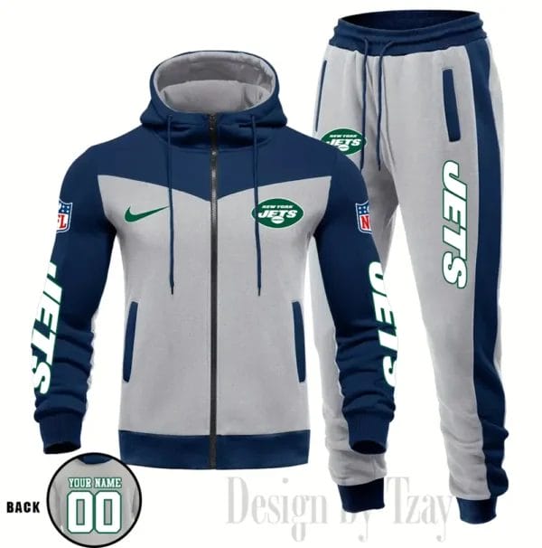 New York Jets Customized Drawstring Hooded Tracksuit AMCCLG000903 - Image 5