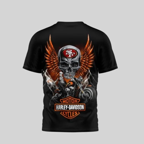 San Francisco 49ers Premium NFL x Harley Davidson 3D T-shirt AMCCLG000804 - Image 4