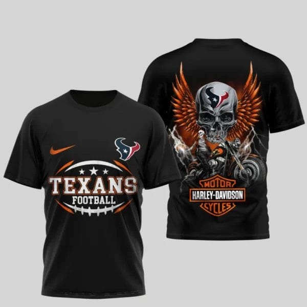 Houston Texans Premium NFL x Harley Davidson 3D T-shirt AMCCLG000828 - Image 2