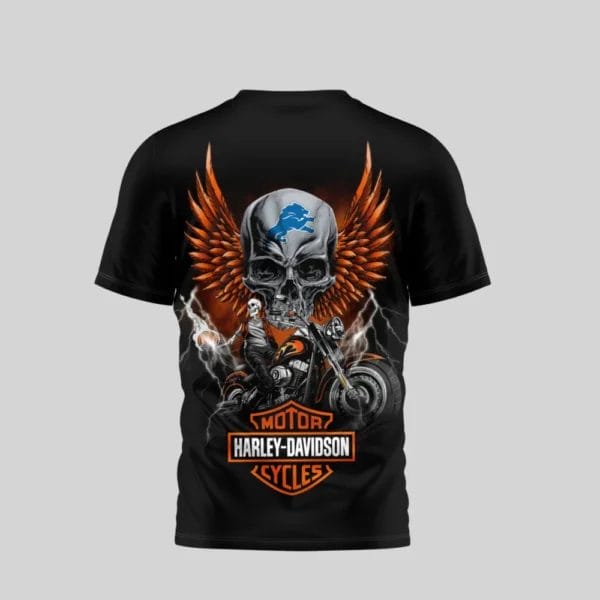 Detroit Lions Premium NFL x Harley Davidson 3D T-shirt AMCCLG000827 - Image 4