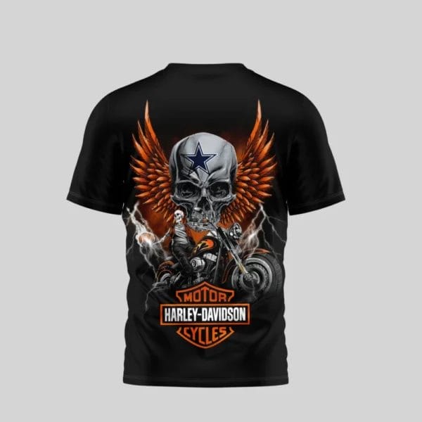 Dallas Cowboys Premium NFL x Harley Davidson 3D T-shirt AMCCLG000825 - Image 4