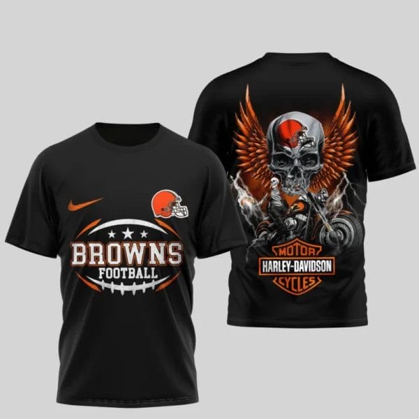 Cleveland Browns Premium NFL x Harley Davidson 3D T-shirt AMCCLG000824 - Image 2