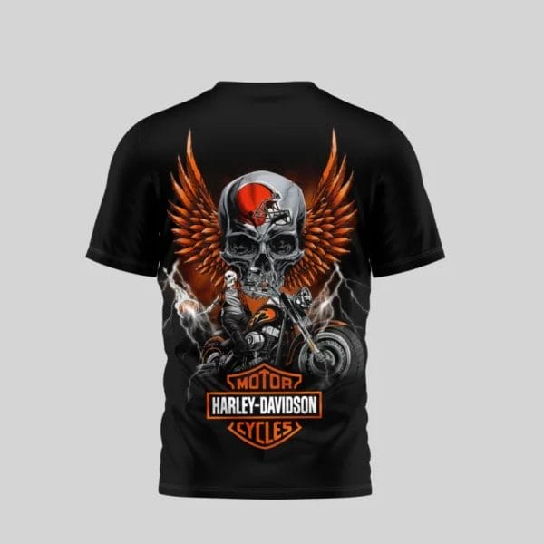 Cleveland Browns Premium NFL x Harley Davidson 3D T-shirt AMCCLG000824 - Image 4