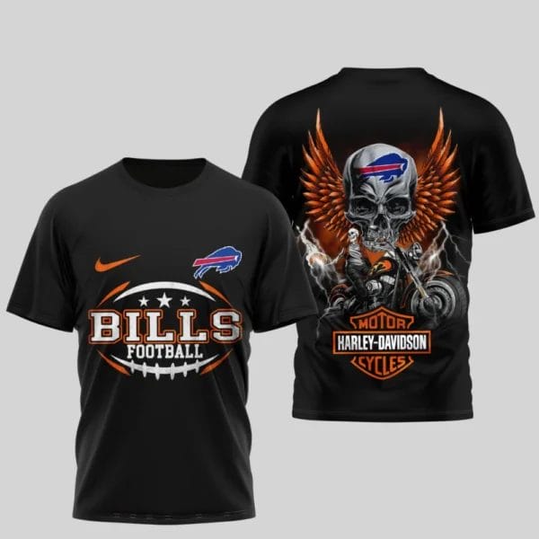 Buffalo Bills Premium NFL x Harley Davidson 3D T-shirt AMCCLG000820 - Image 2