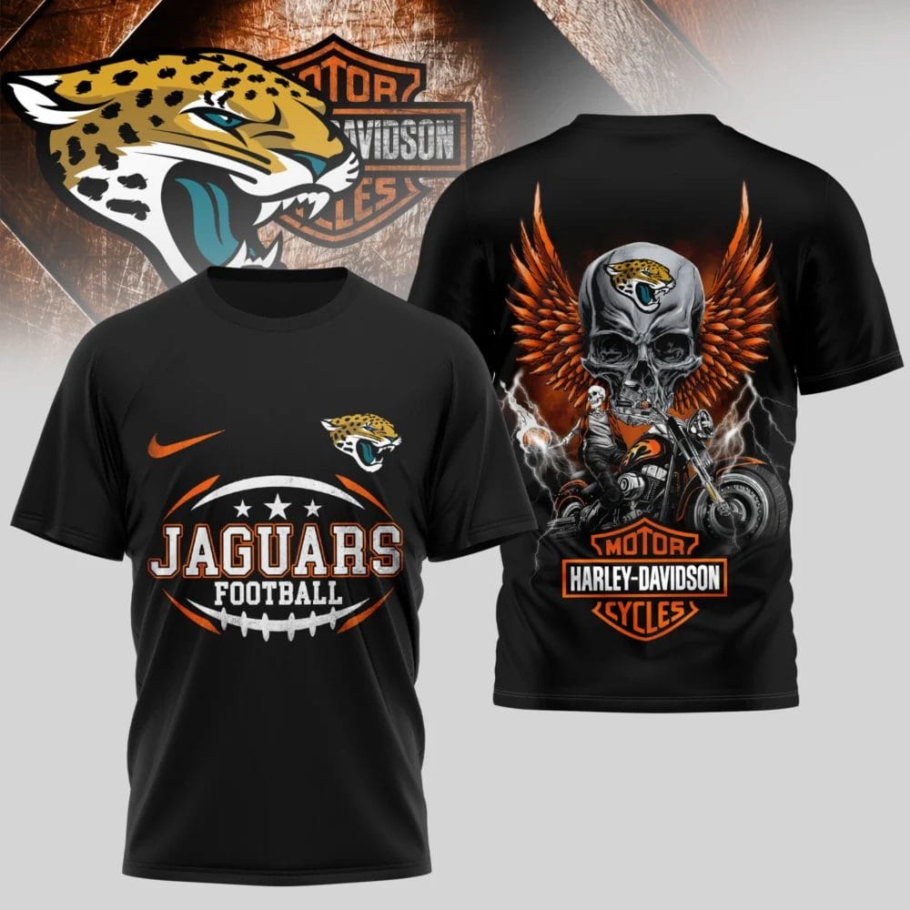 Jacksonville Jaguars Premium NFL x Harley Davidson 3D T-shirt AMCCLG000817