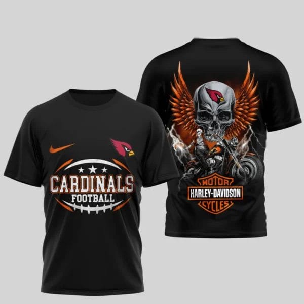 Arizona Cardinals Premium NFL x Harley Davidson 3D T-shirt AMCCLG000811 - Image 2