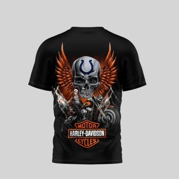 Indianapolis Colts Premium NFL x Harley Davidson 3D T-shirt AMCCLG000797 - Image 4