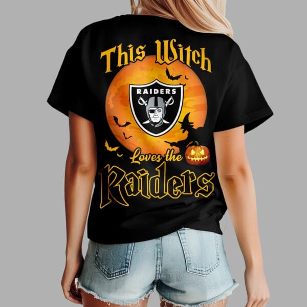 Las Vegas Raiders | Premium NFL Halloween Witch Women Shirt AMCCLG000501 - Image 4