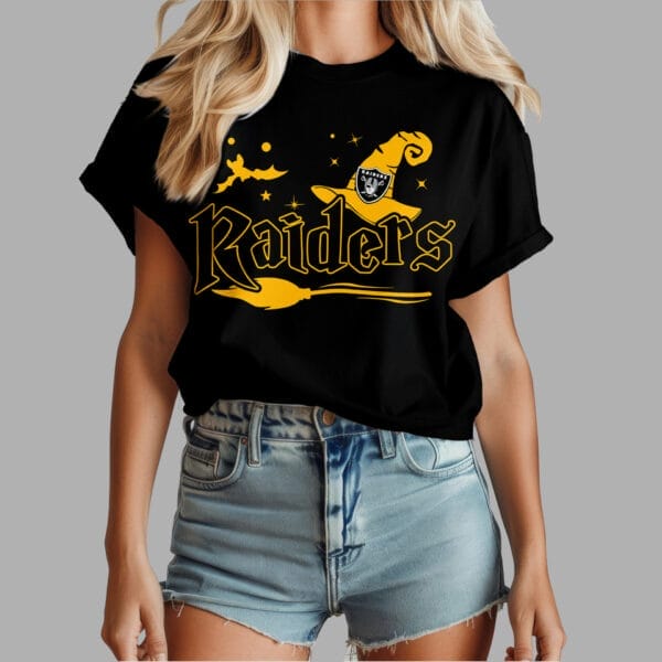 Las Vegas Raiders | Premium NFL Halloween Witch Women Shirt AMCCLG000501 - Image 3