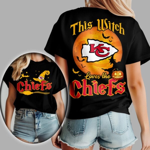 Kansas City Chiefs | Premium NFL Halloween Witch Women Shirt AMCCLG000499 - Image 2