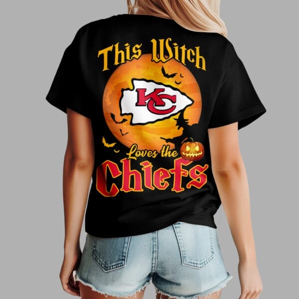 Kansas City Chiefs | Premium NFL Halloween Witch Women Shirt AMCCLG000499 - Image 4