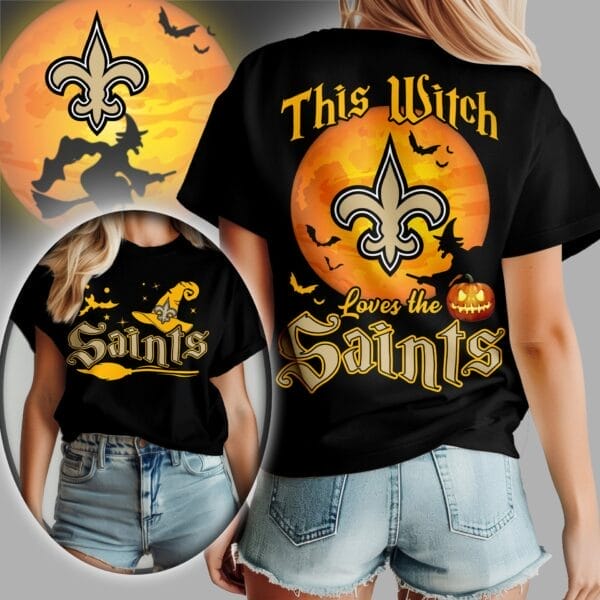 New Orleans Saints | Premium NFL Halloween Witch Women Shirt AMCCLG000509