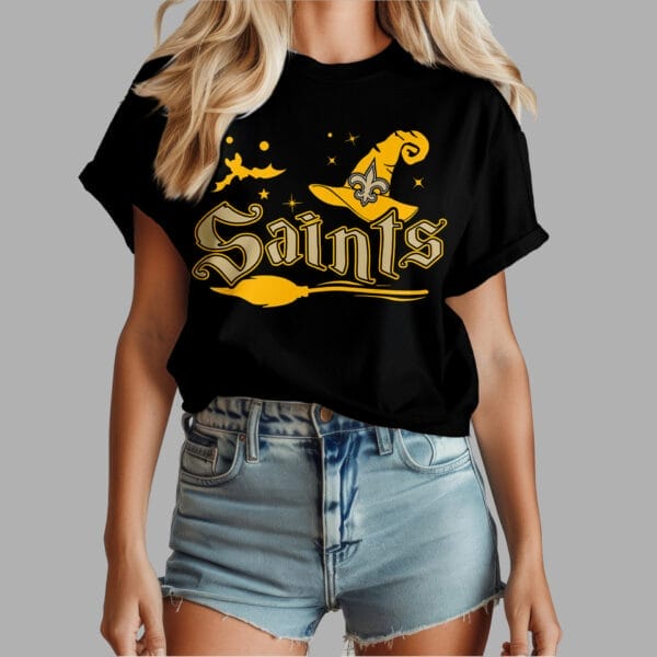 New Orleans Saints | Premium NFL Halloween Witch Women Shirt AMCCLG000509 - Image 3