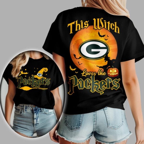 Green Bay Packers | Premium NFL Halloween Witch Women Shirt AMCCLG000493 - Image 2