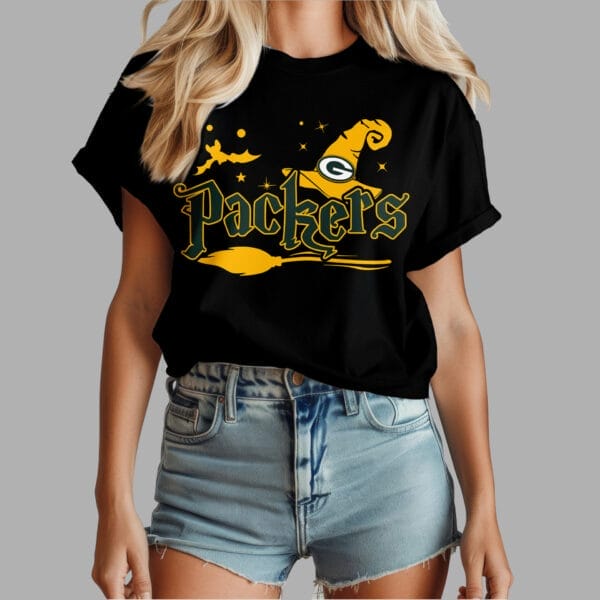 Green Bay Packers | Premium NFL Halloween Witch Women Shirt AMCCLG000493 - Image 3