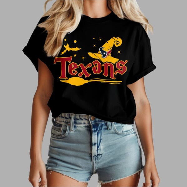 Houston Texans | Premium NFL Halloween Witch Women Shirt AMCCLG000495 - Image 3