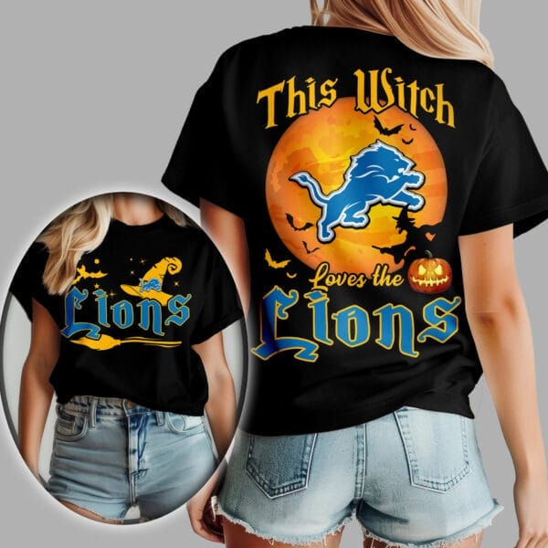 Detroit Lions | Premium NFL Halloween Witch Women Shirt AMCCLG000491 - Image 2