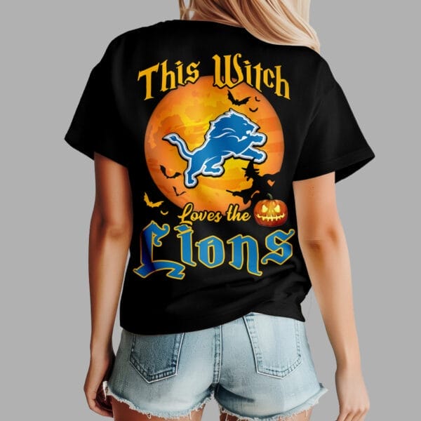 Detroit Lions | Premium NFL Halloween Witch Women Shirt AMCCLG000491 - Image 4