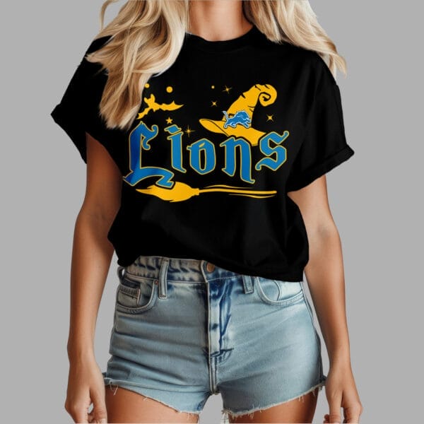 Detroit Lions | Premium NFL Halloween Witch Women Shirt AMCCLG000491 - Image 3