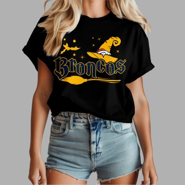 Denver Broncos | Premium NFL Halloween Witch Women Shirt AMCCLG000489 - Image 3