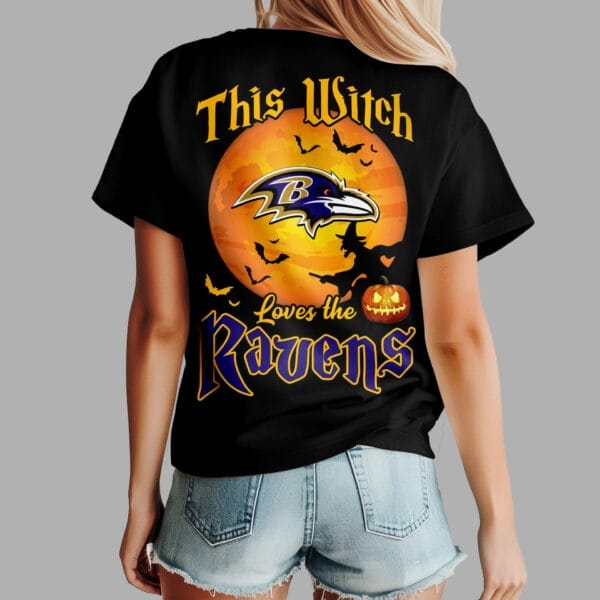 Baltimore Ravens | Premium NFL Halloween Witch Women Shirt AMCCLG000476 - Image 4