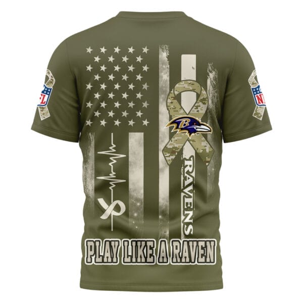 Baltimore Ravens | Premium NFL Salute to Service Camo 3D Shirt AMCCLG001045 - Image 3