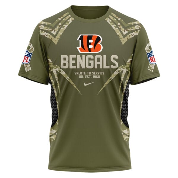 Cincinnati Bengals | Premium NFL Salute to Service Camo 3D Shirt AMCCLG001048 - Image 2