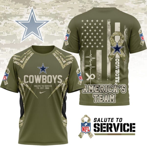 Dallas Cowboys | Premium NFL Salute to Service Camo 3D Shirt AMCCLG001050