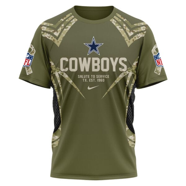 Dallas Cowboys | Premium NFL Salute to Service Camo 3D Shirt AMCCLG001050 - Image 2