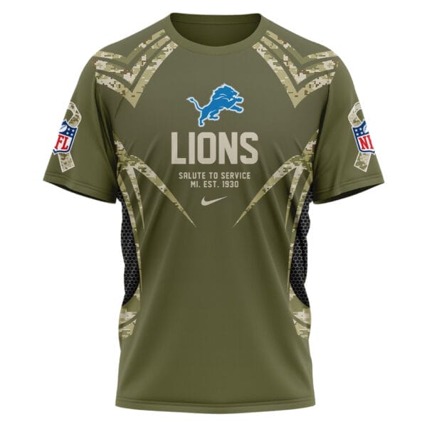 Detroit Lions | Premium NFL Salute to Service Camo 3D Shirt AMCCLG001052 - Image 2