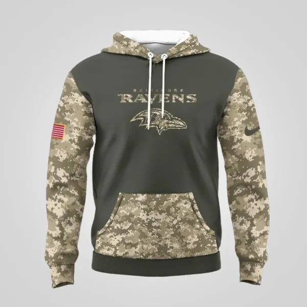 Baltimore Ravens | Premium NFL Salute to Service Hoodie AMCCLG001081 - Image 2