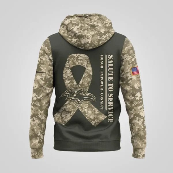 Baltimore Ravens | Premium NFL Salute to Service Hoodie AMCCLG001081 - Image 3