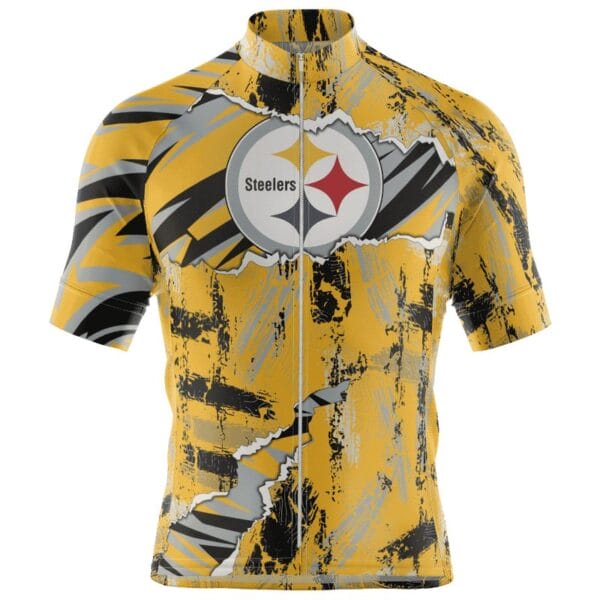 Pittsburgh Steelers Personalized Name Mixed Stripes Cycling Jersey AMCCLG000639 - Image 2