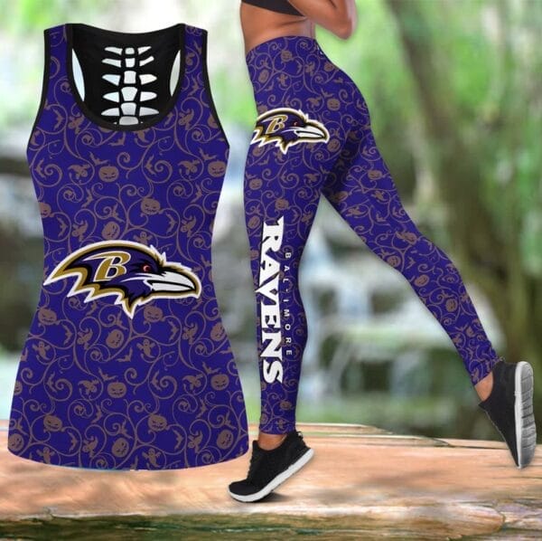 Baltimore Ravens x Halloween Combo Hollow Out Tank Top and Leggings AMCCLG000735