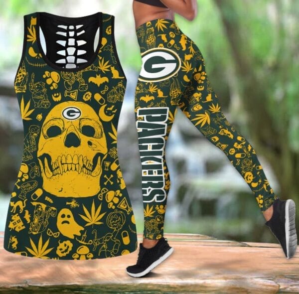 Green Bay Packers x Halloween Combo Hollow Out Tank Top and Leggings AMCCLG000753