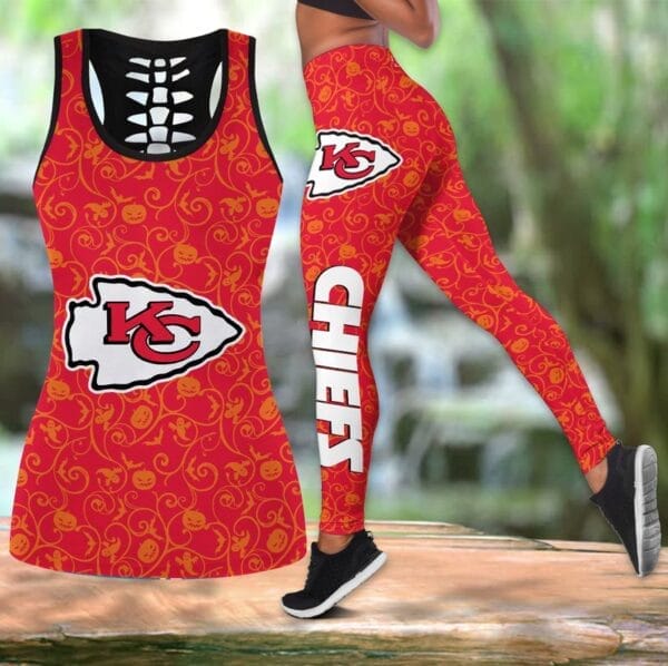 Kansas City Chiefs x Halloween Combo Hollow Out Tank Top and Leggings AMCCLG000757