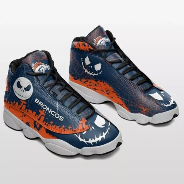 Denver Broncos Jack Skellington Halloween Limited Edition AJD13 Sneakers AMCSHOES000018