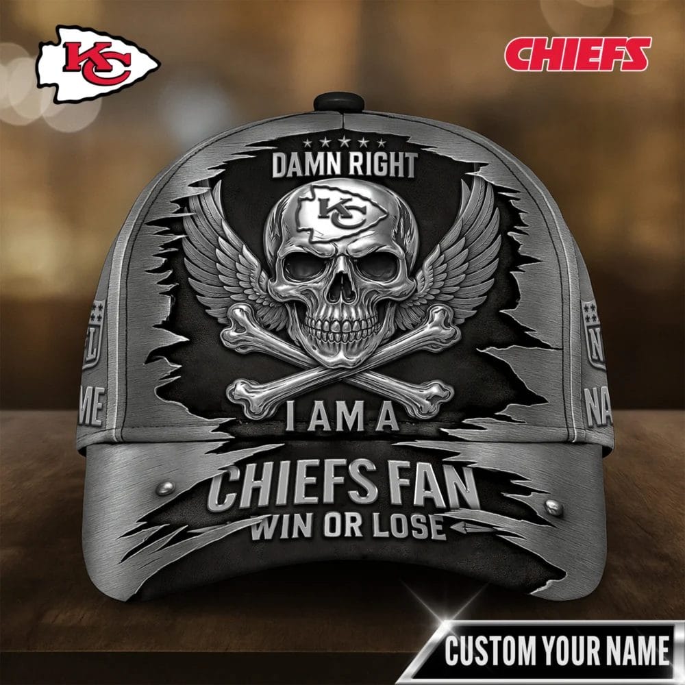 Kansas City Chiefs | Premium NFL Skull Wings Fan Pride Cap AMCACS000466