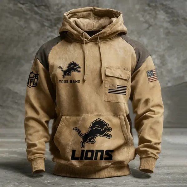 Detroit Lions Vintage Outlander Rustic Hoodie AMCCLG001321
